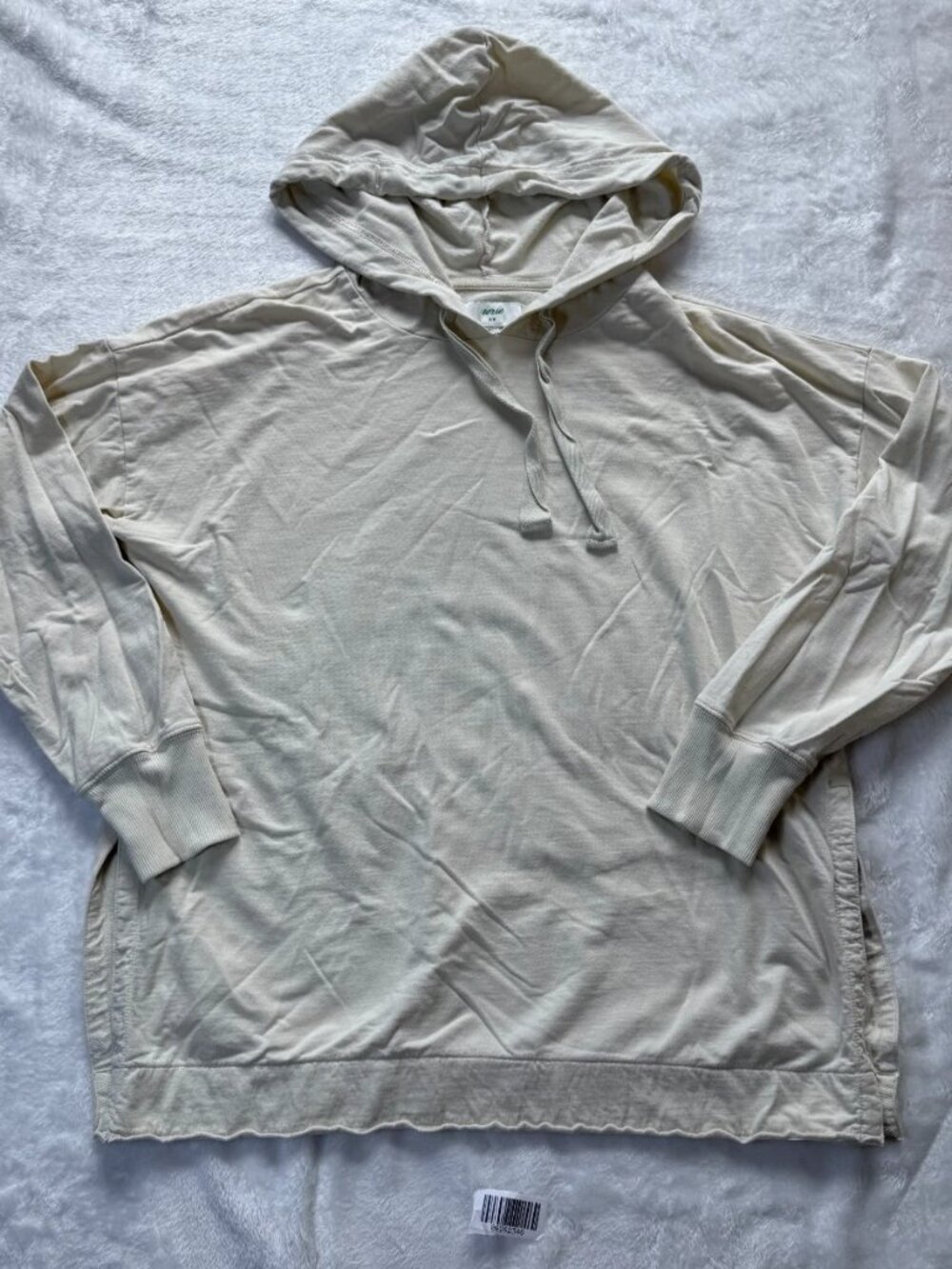WORN Aerie Womens Pullover Long Sleeve Oversized Hoodie Off White Size M